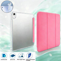 Étui de protection pour tablette iPad Pro 12.9 avec support pliable transparent, fonction veille/réveil automatique, anti-traces de doigts et motif artistique personnalisé