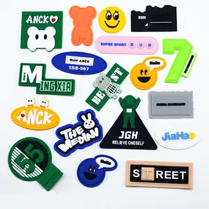Custom Color 3D Rubber Hook And Loop Fastener Patch Label Made Embossed Logo 3d Soft Pvc Patch For Clothing/bag
