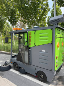 रेनाकी लुबा किंग इलेक्ट्रिक न्यू सेल्फ-चालित डबल वैक्यूम बैटरी रोड स्वीपर ट्रक - Product Image 5