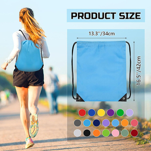 Free Stock Sample Polyester Drawstring <b>Backpack</b> Custom Logo Drawstring Bags String Gym <b>Backpacks</b> for Sport and Swimming - Product Image 2
