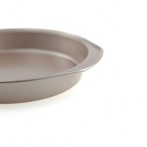 Plateau de cuisson rond antiadhésif en acier au carbone avec poignée, couleur or, empilable, pour four, idéal pour les biscuits et la pizza, vente en gros sur mesure - Product Image 2