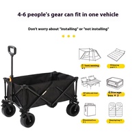 Chariot pliable en acier portable, chariot utilitaire pliable, chariot de camping, chariot de plage, chariot de courses, chariot de pique-nique, zingué