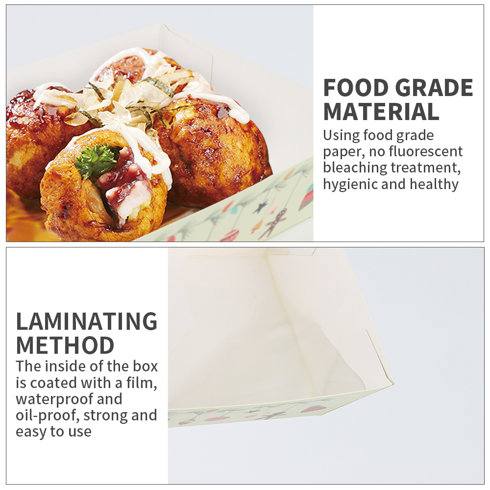 new design custom Christmas printed logo food Disposable Paper Boat Box For Restaurant