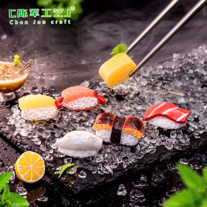Meilleures ventes : Accessoires de décoration pour maison de poupée, autocollants de réfrigérateur DIY, thème repas de simulation Chunjun, paysage de sushis et fruits de mer japonais - Product Image 2
