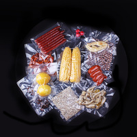 Emballage de stockage des aliments biodégradables sous vide, sac en plastique, Transparent sur un côté, noir, 1000 unités
