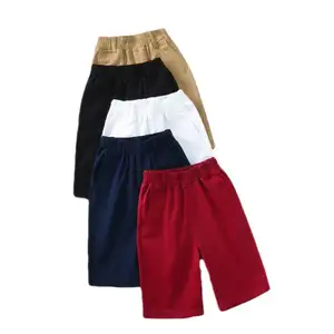 Summer Kids School Uniform Short Khaki Pants Cotton Spandex Shorts