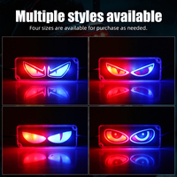 Feu arrière LED 12V pour moto, œil de démon rouge et bleu, mini lampe d'avertissement pour système d'éclairage moto