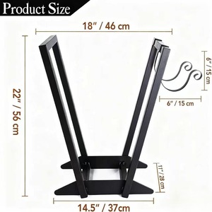 Soporte para Leña de Metal Negro, Estante de Almacenamiento de Leña para Interiores y Exteriores, Soporte para Leña de Chimenea, Forma Rectangular, Multiusos, Portátil - Product Image 4