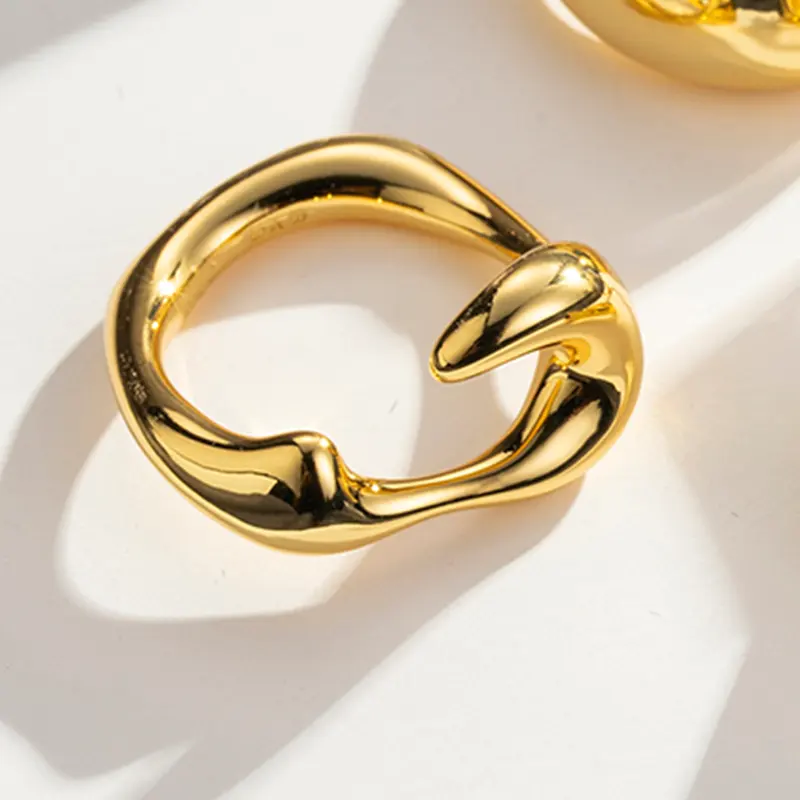 Juego de anillos minimalistas para nudillos de joyería fina de alta calidad, anillos de oro reales de 18K personalizados para mujer