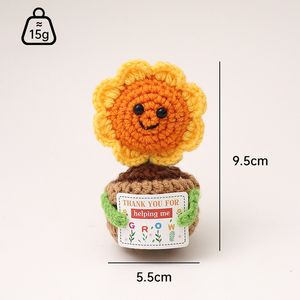2026 Plante en pot au crochet, Tournesol Cœur Rose, Plante positive émotionnelle, Cadeau de remise de diplôme, Merci de m'avoir aidé à grandir - Product Image 2