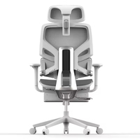 Chaise de bureau ergonomique réglable avec cadre métallique, roulettes pivotantes, appui-tête, repose-pieds et mécanisme d'inclinaison pour bureau à domicile
