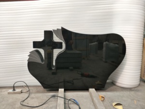 Monumento de Mármol Blanco Natural Estilo Europeo, Resistente <span class=keywords><strong>a</strong></span> la Intemperie, con Letras Grabadas, Marcador de Tumba Vertical para Iglesia - Product Image 5