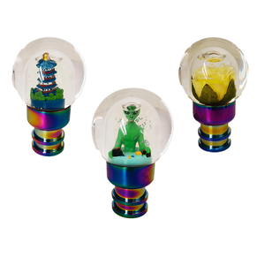 Perilla de engranaje de cristal personalizada, perilla de engranaje de resina, accesorios universales para Interior de coche, perilla de cambio de flor falsa - Product Image 1