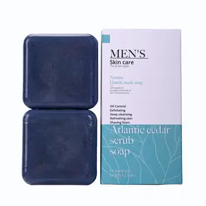 Natural Atlantic Ccdar Active Scrub Mens Deodorant Sexual Bar Bar Soap Private Label For Man Facial Exfoliating Soap