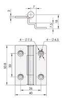 Boîte de charnière certifiée ROHS enduite de poudre noire d'acier inoxydable de CL154-3 de FS1031-3