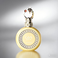 Flacon de parfum carré en verre de luxe personnalisé avec bouchon doré, nouveau design, flacon de parfum avec pompe à brume fine