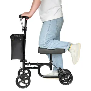 BQ9003 tıbbi yönlendirilebilir 4 tekerlekli diz yürüteci için sepet ile yaşlı