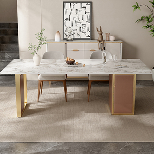 Stainless Steel And Leather Table Legs Marble Tea Table Base Stone Slab Frame For Dining Table - Product Image 4