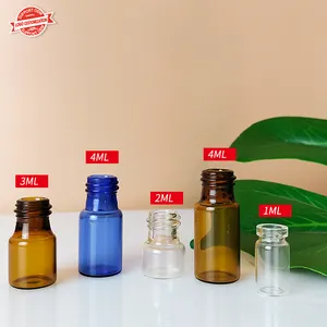 Free sample Essential Oil Bottle 1ml 2ml 3ml 4ml 6ml 10ml clear Amber Roll on Bottles With Steel Ball Roller