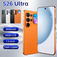 S26 Ultra 5G Smartphone Android 15 7,3 Zoll 120Hz LCD Dynamisches Rückdisplay 16GB RAM 1TB ROM 108MP Kamera
