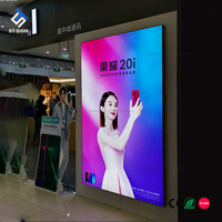 Boîte à lumière LED rectangulaire réversible avec cadre en aluminium, 10000 lumens, installation suspendue portable pour la publicité et les expositions