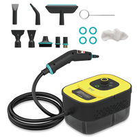 Máquina de Limpieza a Vapor RAF R.1375 de 1250 ml, 1500 W, 4 Bares, 155 °C, Cuerpo de PP y ABS, 11 Herramientas en 1 para Desengrasado Profundo y Limpieza de Vidrios