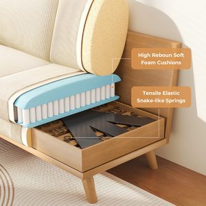 Sofá cama de PANA con marco de Metal de cuero PU moderno y cómodo, asiento profundo, cojín de resorte, dos asientos plegables para dormitorio y sala de estar - Product Image 4