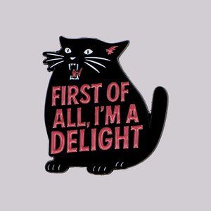 FIRST ALL I'M DELIGHT Broche 3D Esmaltado Negro Adorable para Insignias, Accesorios de Ropa, Joyería de Moda, Regalos Unisex - Product Image 1