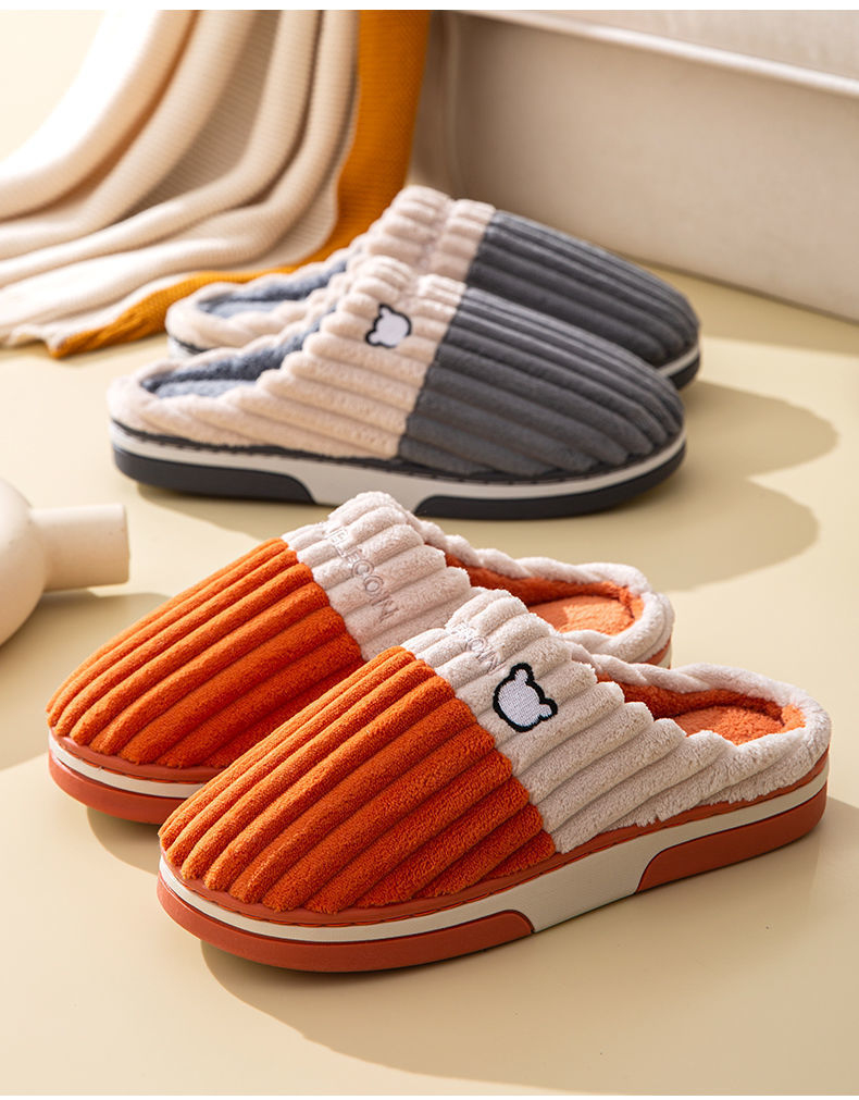 Cotton Slippers Women Winter Home Warm Shoes Couples House Slipper for Womens