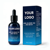 Serum Rambut OEM ODM AHK-Cu GHK-Cu Peptida Tembaga Esens Pertumbuhan Memperbaiki Penghalang Kulit Kepala Memperkuat Akar Melembapkan Menutrisi