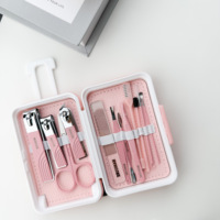 NOUVEAU Design Ensemble de coupe-ongles pour valise 12pcs Outil de manucure Outils pour le nez Équipement de soin des ongles avec fonction