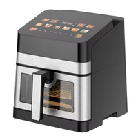 Four à Friture à Air Chaud Intelligent 8L 2100W avec Écran Tactile Couleur Grand Format, Fenêtre Entièrement en Verre, Fonction Déshydratation, Friteuse à Air Chaud Numérique OEM