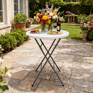 Tavolo Pieghevole Rotondo Resistente all'Acqua, <span class=keywords><strong>Tavoli</strong></span> Pieghevoli per Feste all'Aperto - Product Image 5