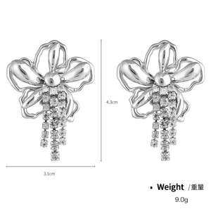 Joyería de moda pendiente circón grande no deslustre señoras haciendo tarjeta logotipo personalizado lujo Real Studs flor India <span class=keywords><strong>Botega</strong></span> pendientes - Product Image 4