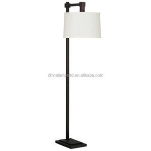 Lampadaire moderne minimaliste avec deux abat-jour en verre, structure en métal noir, hauteur réglable pour usage intérieur - Product Image 2