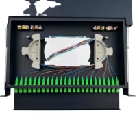 Panel Patch Fiber Optik Geser 24 Port 19'' 1U ODF Rak Distribusi Optik Kotak Terminal Distribusi