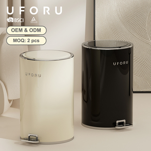Cubo de basura de diseño UFORU, cubo de basura de cocina, cubo de basura redondo de plástico <span class=keywords><strong>PP</strong></span> moderno para sala de estar con Pedal - Product Image 1