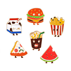 Chine Fabrication Personnalisée Broche LOGO Hamburger Crème Glacée Fruits Alimentaire Sushi Badge Doux Dur Métal Personnalisé Émail Épinglettes - Product Image 5