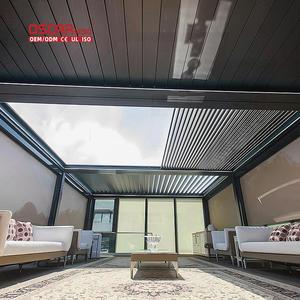 Pergola Retrattile Elettrica Motorizzata in Alluminio di Lusso Europea 20x20 con Luci LED Solari per Giardino, Patio e Cortile - Product Image 1