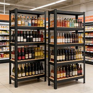 Supermarket Display Racks Galvanizing <strong>Shelves</strong> Adjustable Boltless Shelving 5-Layer Steel MDF Rack <strong>Kitchen</strong> <strong>Storage</strong> Rack - Product Image 1