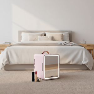 Mini-réfrigérateur portable transparent avec porte vitrée, idéal pour chambre et hôtel – Vitrine réfrigérée pour produits de <span class=keywords><strong>beauté</strong></span> - Product Image 1