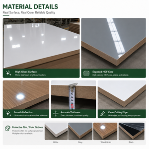 Pannello <span class=keywords><strong>MDF</strong></span> Lucido 3mm 4mm 5mm 9mm 12mm 15mm 18mm 25mm, Fibra di Legno a Media Densità 2440mm*1220mm, <span class=keywords><strong>MDF</strong></span> Laminato - Product Image 3