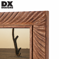 Cadre photo en bois naturel DX Designs 4x6 5x7 8x10 pouces, sculpté à la main, à rayures radiales, pour bureau ou mur