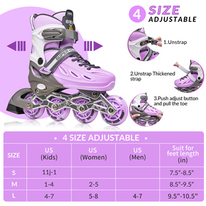 Professionnel 4 roues patins à roulettes en gros patins à roues alignées Slalom <span class=keywords><strong>taille</strong></span> réglable chaussures de patinage à roulettes pour adultes enfants - Product Image 2