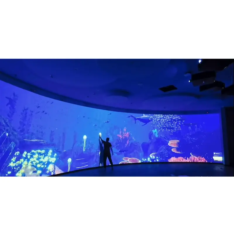 Proiettore a cupola 360 5*96 metri schermo curvo programma interattivo mostra di proiezione immersiva