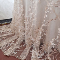 Couverture de Table superposée brodée florale Vintage Tea Party paillettes vêtements de Table nappe en dentelle dorée pour mariage