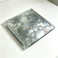 Copper-free Waterproof Solid European Style Vintage Oxidized Antique Silver Mirror Glass Sheet for Hotel Lobby Wall Interior