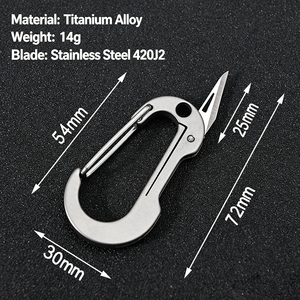 Couteau porte-clés mousqueton en alliage de titane, mini-couteau de poche EDC portable pour déballer les colis et le transport quotidien en extérieur - Product Image 3