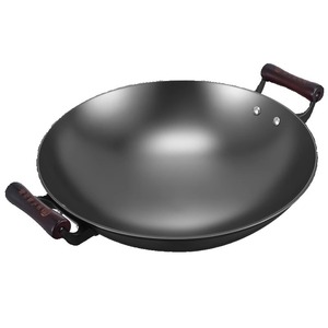 Guangxi Luchuan <b>Cast</b> Iron Wok Double Eared Round Bottom Uncoated Non Stick For Gas Stove Durable Traditional Cooking - Product Image 3