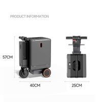 Valise trolley intelligente électrique motorisée avec fonction scooter, à roulettes pivotantes et déplacement automatique